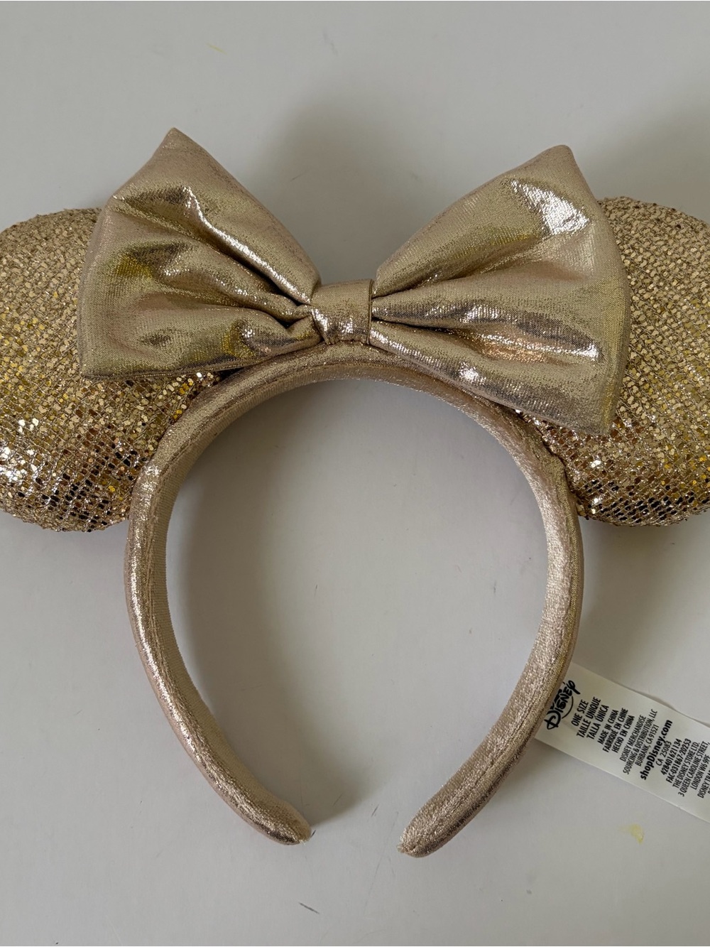 Disney Minnie Mouse Gold Glitter Ear Headband